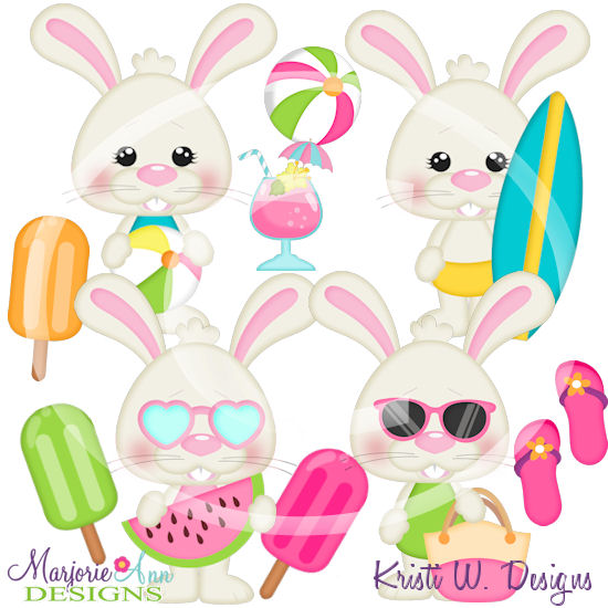 Sunny Bunny SVG Cutting Files/Paper Piecing + Clipart - Click Image to Close